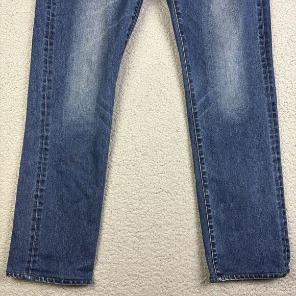 Uniqlo Jeans Mens 31 (34x30 ACTUAL) Low Rise Slim Straight Leg Japanese Kaihara - Picture 4 of 16